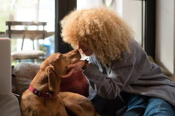 Frau mit Hund als Symbol für verantwortungsvolle Tiergesundheit