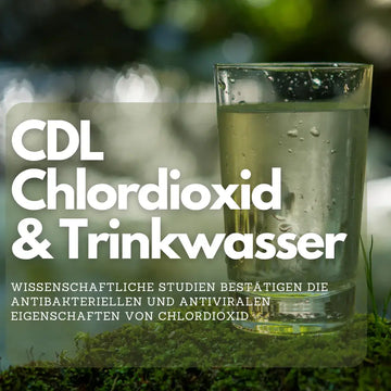 Braunglasflasche einer korrekt gekennzeichneten Chlordioxidlösung