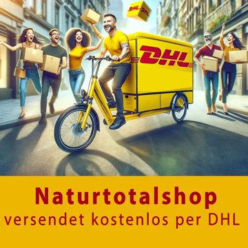 DHL-Paket als Symbol für den Natur-Total-Versand