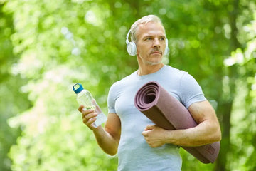 Sportlicher Mann während einer Trainingspause
