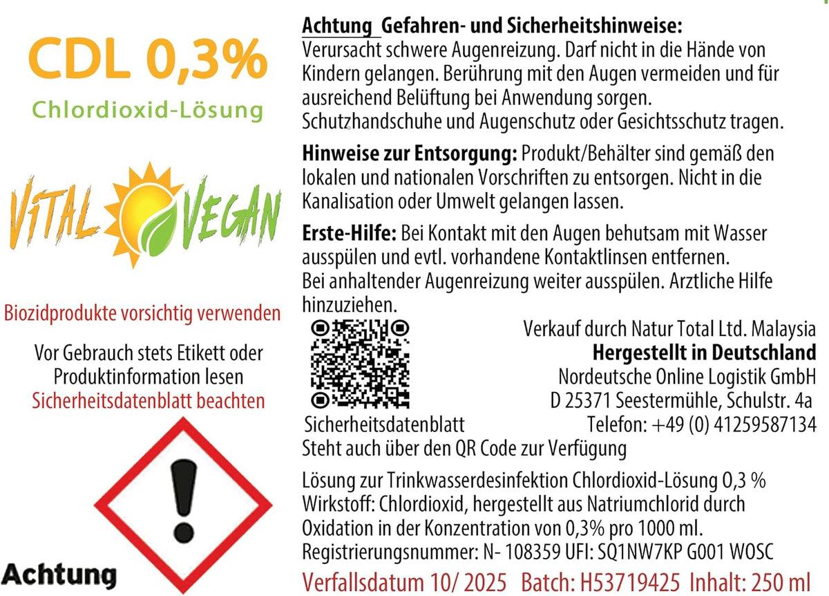 Natur Total Chlorine Dioxide Solution 0.3% – 3 × 100 ml