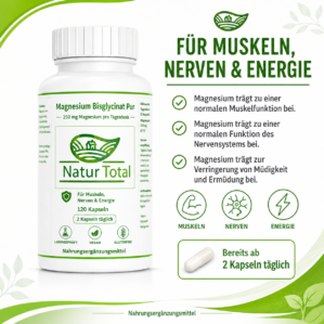 Magnesium Bisglycinat Pur – Abendruhe – 250 mg Magnesium – 120 vegane Kapseln