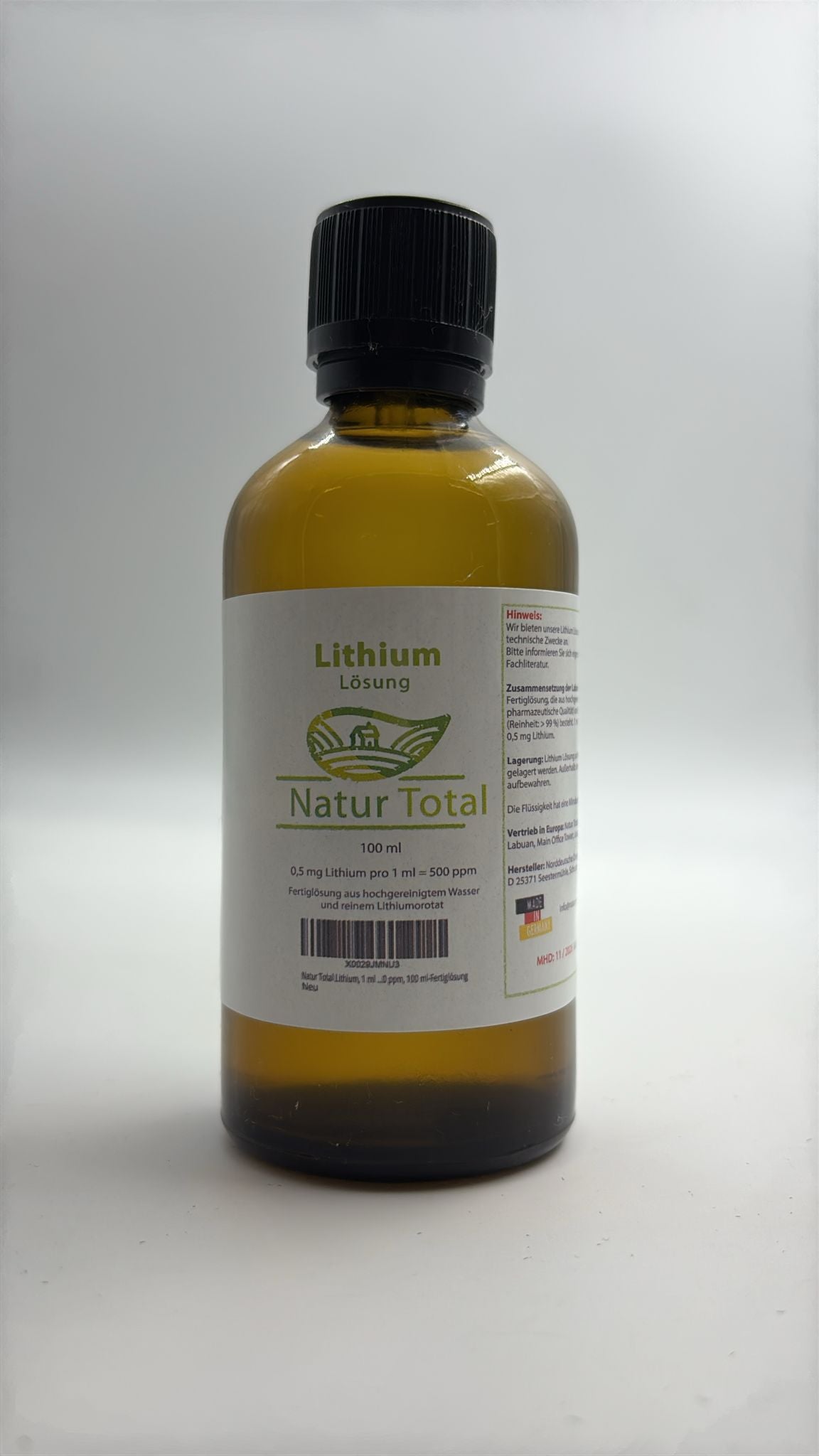 Natur Total Lithium-Lösung 100 ml – Etikett und Produktangaben