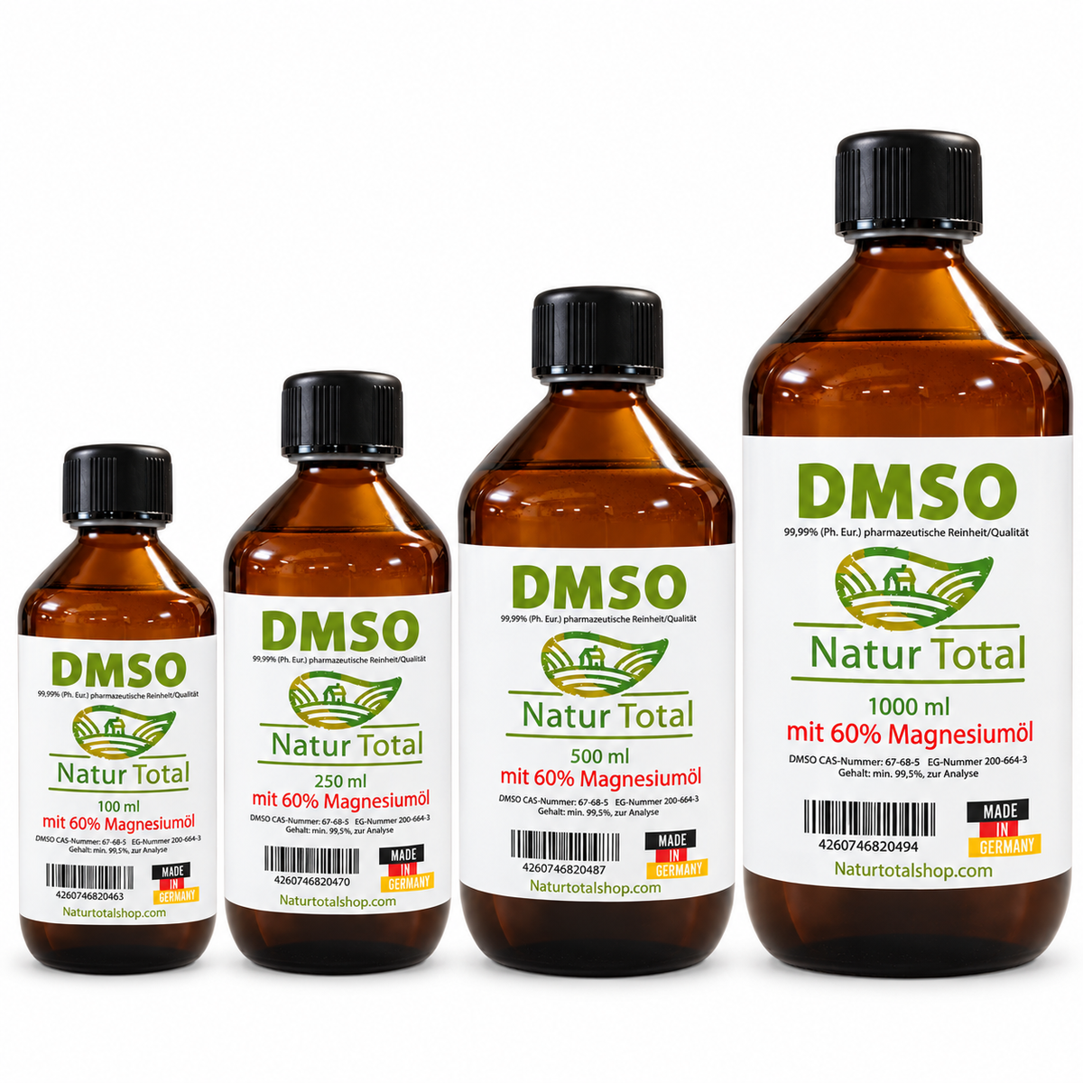 Natur Total DMSO mit 60 % Magnesiumöl – 100 250 500 und 1000 ml