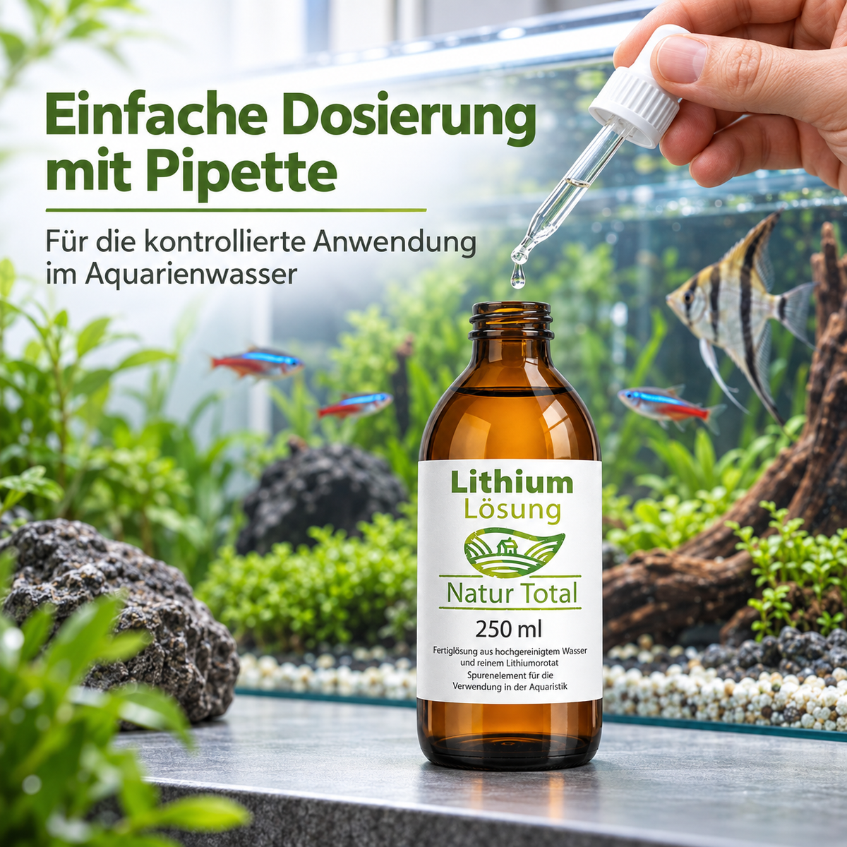 Natur Total Lithium-Lösung 250 ml – Dosierung mit Pipette