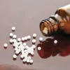 Homeopathic globules, elevated view