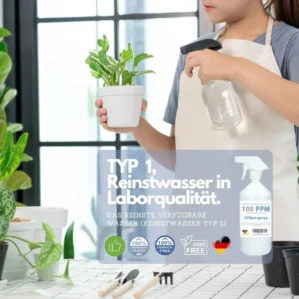Natur Total kolloidales Silberspray Hund Katze WICHTIG: 100PPM hochdosiert 1000ml Silber Spray Kolloidales-Silber