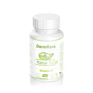 Natur Total Darmflora Komplex 21 – 180 Kapseln mit 21 Bakterienstämmen & Inulin. Für Darmgesundheit, Verdauung & Immunsystem