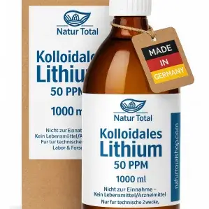 Natur Total Kolloidales Lithium 50 PPM – 1000 ml in hochwertiger Apotheker‑Braunglasflasche