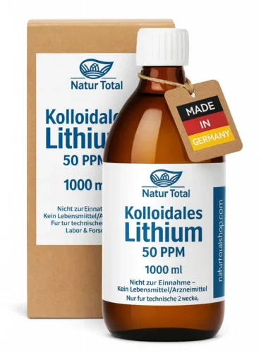 Natur Total Kolloidales Lithium 50 PPM – 1000 ml in hochwertiger Apotheker‑Braunglasflasche