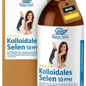 Natur Total Kolloidales Selen 50 PPM, 1000 ml in Apotheker‑Braunglas mit Originalitätsverschluss