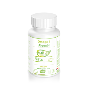 Natur Total Veganes Omega 3 Algenöl 640 mg + D3 K2 E | DHA EPA