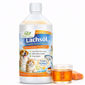 Natur Total Lachsöl für Hunde, Katzen & Pferde