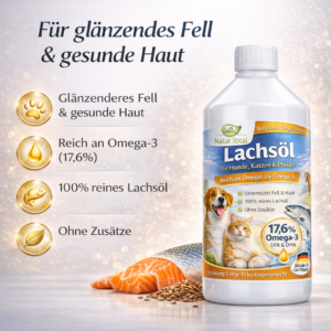 Natur Total Lachsöl für Hunde, Katzen & Pferde