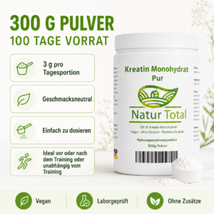 Kreatin Monohydrat Pur – 300 g Pulver