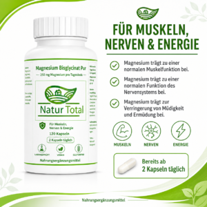 Magnesium Bisglycinat Pur – Abendruhe – 250 mg Magnesium – 120 vegane Kapseln