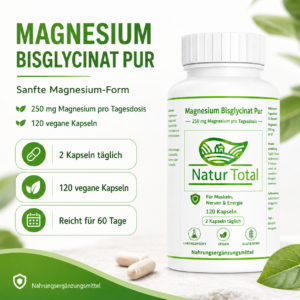Magnesium Bisglycinat Pur – Abendruhe – 250 mg Magnesium – 120 vegane Kapseln
